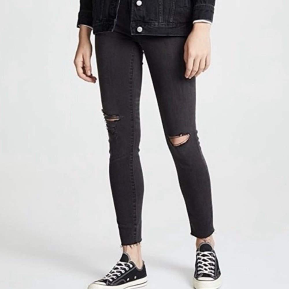 Women's Black Distressed Jeans
